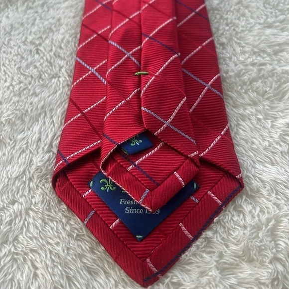 Haspel Fresh Tailored 100% Silk July 4th Tie Red White and Blue Diagonal Pattern - Picture 9 of 13